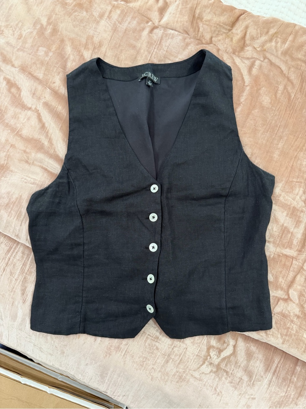 J. Crew Black Women's Linen Blend Vest